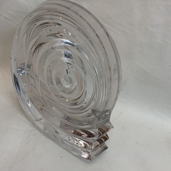 German Paper Weight Glass Spiral Swirl Candle Votive  Holder Lead Crystal Heavy - Picture 2 of 10
